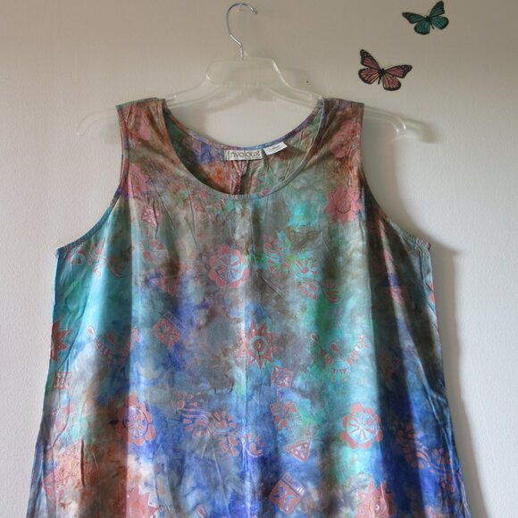 Frivolous by La Blend Hand Made Rayon Maxi Sleeveless Free Spirit Dress Size L - Picture 2 of 11